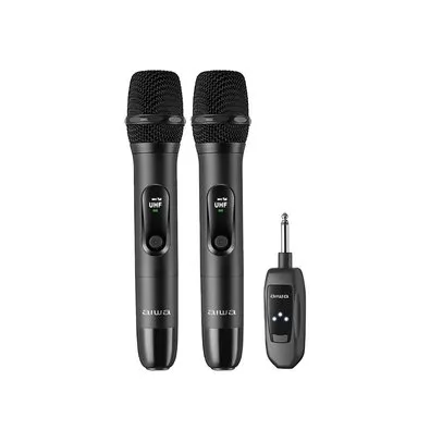 Microfone sem Fio AIWA AWS-MIC-01, Wireless, Bivolt, Preto - AWS-MIC-01