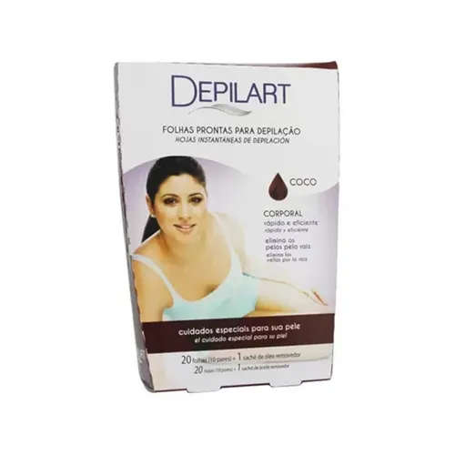 Folhas Prontas para Depilação Corporal Depilart Coco 10Fls