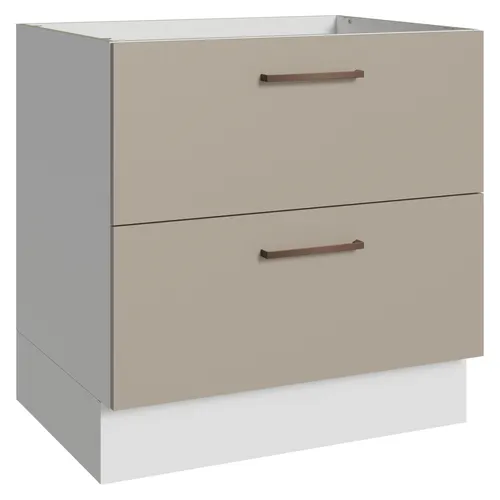 Balcão de Cozinha 80 x 60 cm 2 Gavetas (Sem Tampo) Branco/Crema Agata Madesa