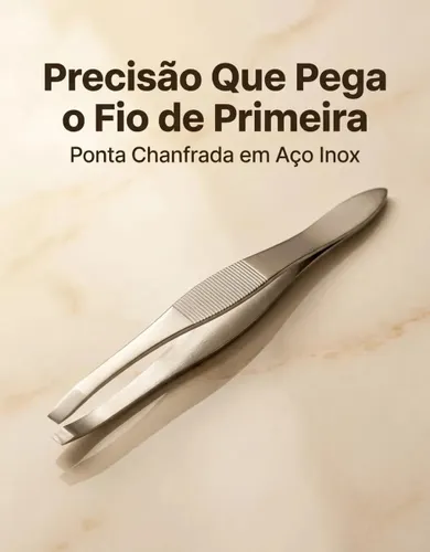 pinça sobrancelha profissional chanfrada sobrancelha aço Inox Precisão Profissional Dor Block Não Corta o Fio Pega Pelo Fino Esterilizável