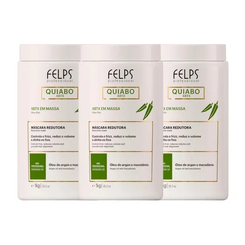 Kit Felps Quiabo XBTX Redutor de Volume em Massa ( 3 x 1 Kg )