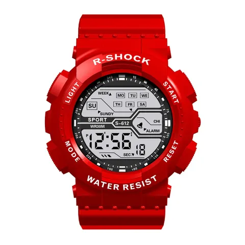 Esporte ao ar livre relógio masculino multifuncional tela grande led eletrônico à prova dwaterproof água luminosa militar digital relógios de pulso reloj hombre