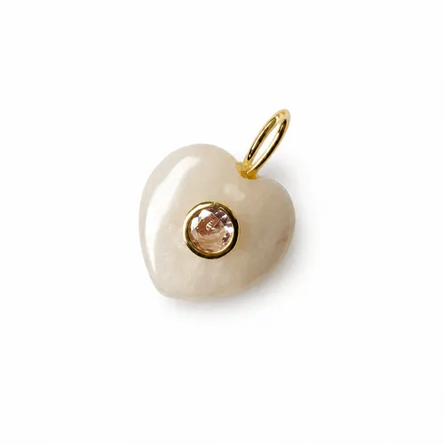 Pingente Gota com Oval 4 em Prata banhada a Ouro e Quartzo
