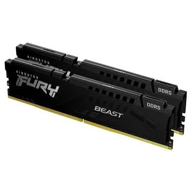 Memória RAM Kingston Fury Beast, 32GB (2x16GB), 5200MHz, DDR5, CL40, para Intel XMP, Preto - KF552C40BBK2-32