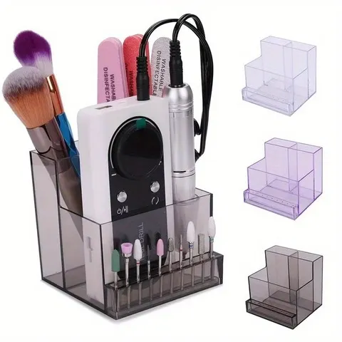 1pc prego brocas titular exibição clara caixa de exibição de unhas transparente organizador de maquiagem ferramentas de manicure de unhas acrílico exibição de unhas