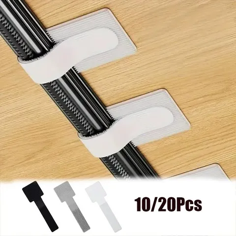20 Peças de Organizador de Cabos Reutilizável, Suporte para Fios de Mouse, Gerenciamento de Mesa, Organizador de Cabos Autoadesivo Ajustável