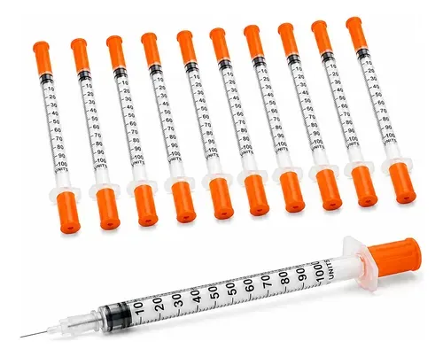Seringa Insulina 1ml Agulha Fixa 8x0,30 30g Kit 10un 1 Ml