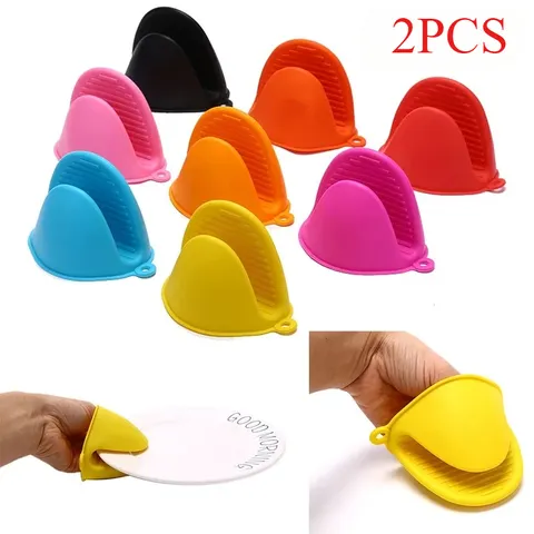2 pares de luvas de silicone espessas para forno, luvas para micro-ondas, isolamento térmico, antiderrapantes, prendedores para tigelas e panelas, luvas de cozinha.