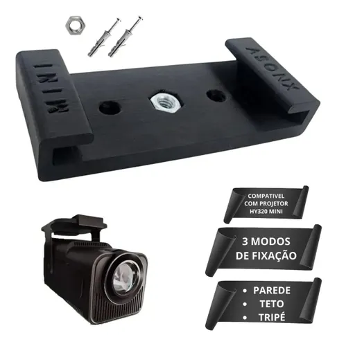 Suporte para Projetor Hy320 Mini Magcubic Parede Teto Tripé Preto