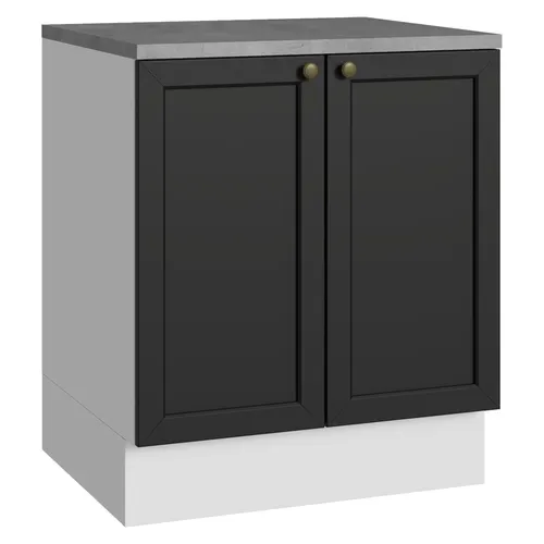 Balcão de Cozinha 70 x 60 cm 2 Portas (Com Tampo) Branco/Preto Vik Madesa