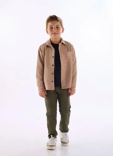 Camisa Infantil Masculina Cotelê Bege Quimby