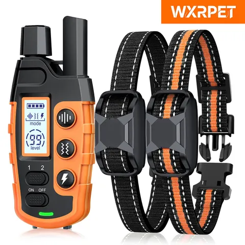 Coleira elétrica para treinamento de cães, 3300 pés, controle remoto, à prova d'água, comportamento para animais de estimação, 5-120lbs, filhote de cachorro com vibração de choque