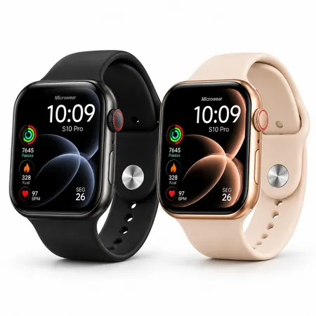 Smartwatch Microwear S10 Pro Série 10 ChatGPT 1GB Ligações GPS NFC IP68