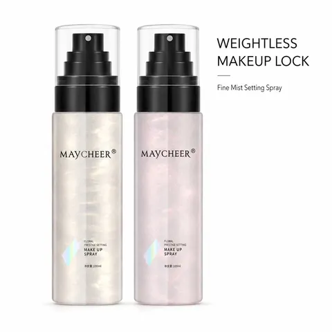 MAYCHEER Spray Fixador de Maquiagem 100ml, Névoa Ultra Fina de Longa Duração, Hidratante com Brilho Radiante, 2 Tons para Todos os Tipos de Pele
