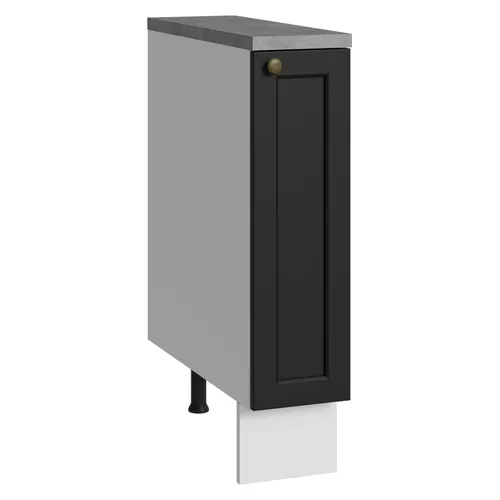 Balcão Porta-Temperos 20x60 cm 1 Porta (Com Tampo) Branco/Preto Vik Madesa