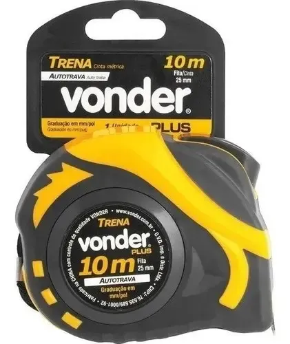 Trena Curta de Aço Autotrava 10m X 25mm Vonder