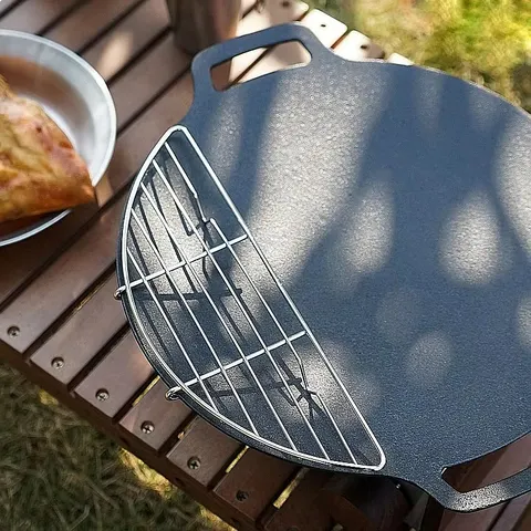 Grelha de Aço Inoxidável para Churrasco ao Ar Livre, Suporte para Cozimento a Vapor, Panela para Fritar, Escorredor de Carne e Grelha Anti-Queimaduras para Camping