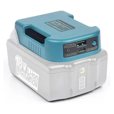 Para makita 18v com usb com suporte de bateria tipo-c para makita 18v bateria bl1840 bl1850 bl1860 adaptador de carregador de carregamento rápido