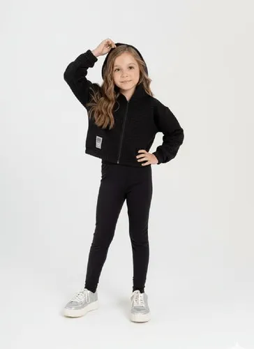 Jaqueta Infantil Feminina em Jacquard Matelassê (Preto) Guloseima