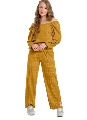 Blusa Cropped em Jacquard Infantil (Marrom) Gloss