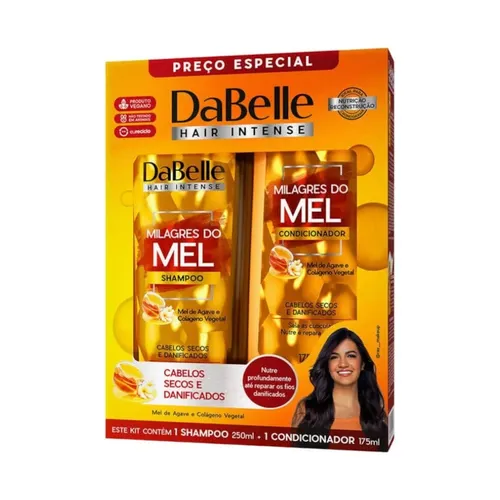 Kit Shampoo Condicionador Dabelle Milagres do Mel