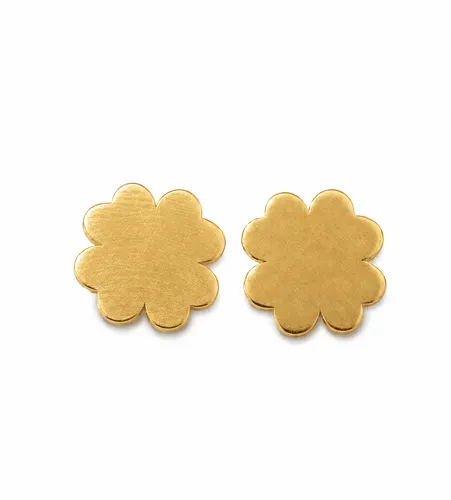 Brinco Chapa Trevo em Ouro 18K