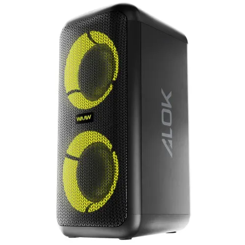 Caixa de Som WAAW Infinite 200 com Bluetooth Bateria Até 12 Horas 160W Preto/verde