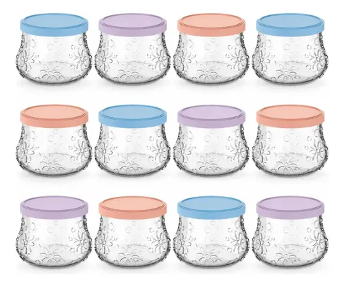 Kit 12 Tigelas Potes Sobremesa Nadir Nature 200ml com Tampa