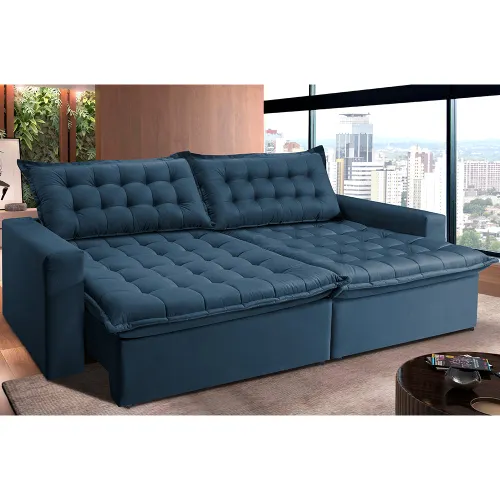 Sofá Retrátil Reclinável e Cama Cama inBox Flex Suede Velusoft