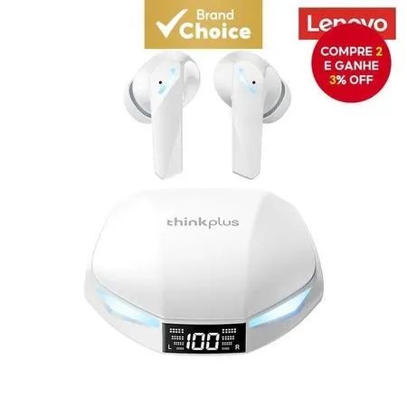 Lenovo Thinkplus XT53 TWS Bluetooth 5.4 Fones de Ouvido sem Fio para Jogos à Prova D'água LED Display Digital HiFi Estér
