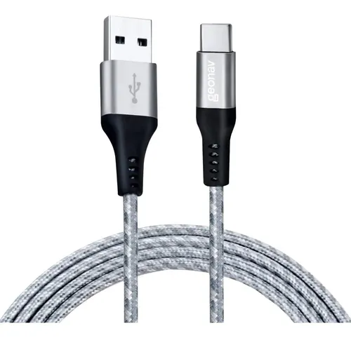 Cabo usb 1.5m Geonav USB C cinza com entrada USB-C para USB-A