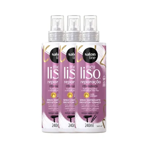 Kit Spray Salon Line Meu Liso Defrizante Protetor Térmico Reparação 24