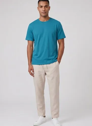 Camiseta Masculina Manga Curta em Algodão (Azul) Just Basic