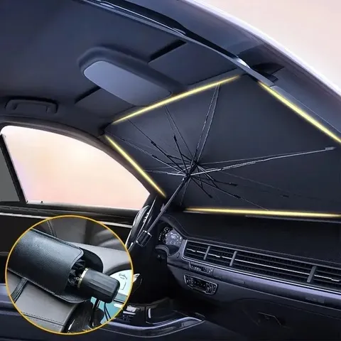 Sombrinha para Carro, Guarda-Sol Dobrável para Para-brisa Frontal, Acessórios de Proteção Solar para Janelas de Carro no Verão
