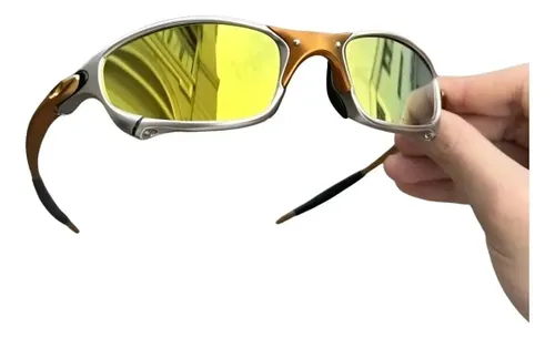 Oculos de Sol Juliet 24k Lupa Polarizado Metal Penny Doublex Desenho Doublex 24k