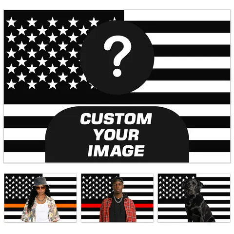 Tapeçaria personalizada com a bandeira americana e fotos personalizadas em 1 peça, tapeçaria decorativa para quarto para família, ídolos e animais de estimação.
