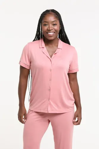 Camisa Pijama Americano Manga Curta Rosa
