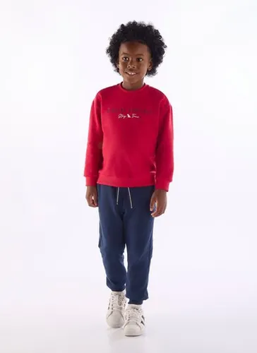 Roupa de inverno infantil masculina com estampa Vermelho