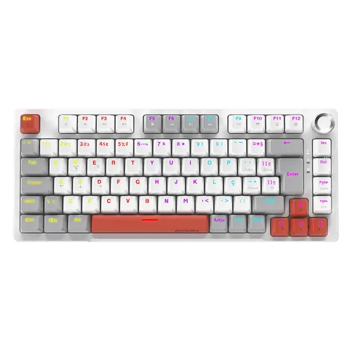 Teclado Mecânico Arkeum PCYES White Ghost Blue Switch AKWG75BBR
