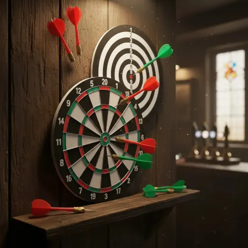 Jogo de Dardos Profissional Alvo Duplo Grande 43 Cm Diâmetro Preto Alvo