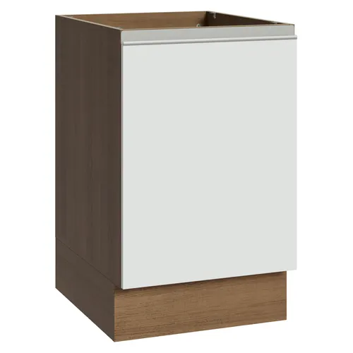 Balcão de Cozinha 50 x 60cm 1 Porta (Sem Tampo) Rustic/Branco Glamy Madesa