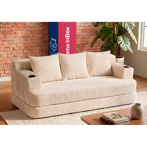 Sofá Cama Nami Xpand Tech Velourê a Vácuo Cama inBox