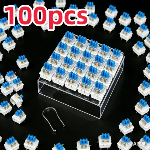 20/50/100 peças de interruptores de teclado, clickers de teclado, substituição de teclas, interruptor tátil de 3 pinos de plástico para acessórios de reposição
