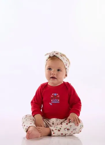 Calça Bebê Menina em Suedine com Pés Reversíveis Multicolor