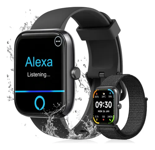Relógio Inteligente Smartwatch Alexa Chamadas NOVANTE Masculino Feminino Esportivo IP68 Bluetooth Notificações Instantâneas Tela Hd 1.83 300mAh 10Dias Monitor Cardíaco Spo2 Sono Ecg Pagamento Offline