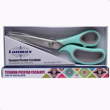 Tesoura de Picotar Escalope Corte Arredondado Profissional