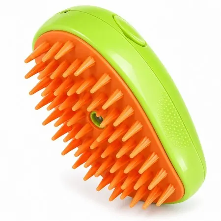 Escova a Vapor 3 em 1 para Gatos e Cães com Massagem e Remoção de Pelos