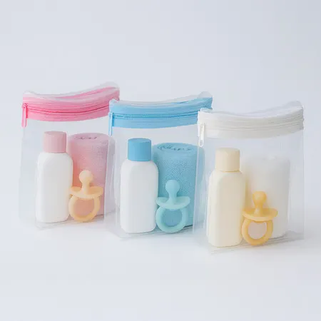 Kit 20 Necessarie 18 x 15 x 5  Multiuso  Brinquedo Rosa /Azul/ Branca/ Pvc e Ziper