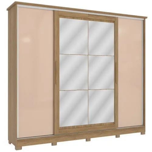 Guarda Roupa / Roupeiro Kappesberg CB01N565-NGMC 4 Portas 4 Gavetas com Espelho 234x265x58cm Nogueira/macadamia