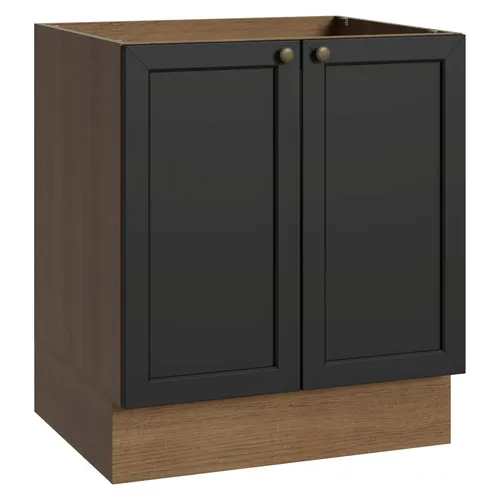 Balcão de Cozinha 70 x 60 cm 2 Portas (Sem Tampo) Rustic/Preto Vik Madesa